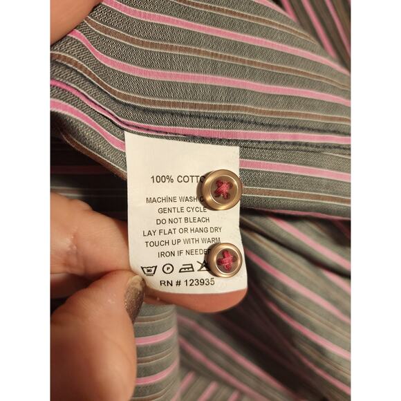 HAMMER MADE Men's Long Sleeve Pink & Gray Button Up Size 39/15.5 - Picture 6 of 11